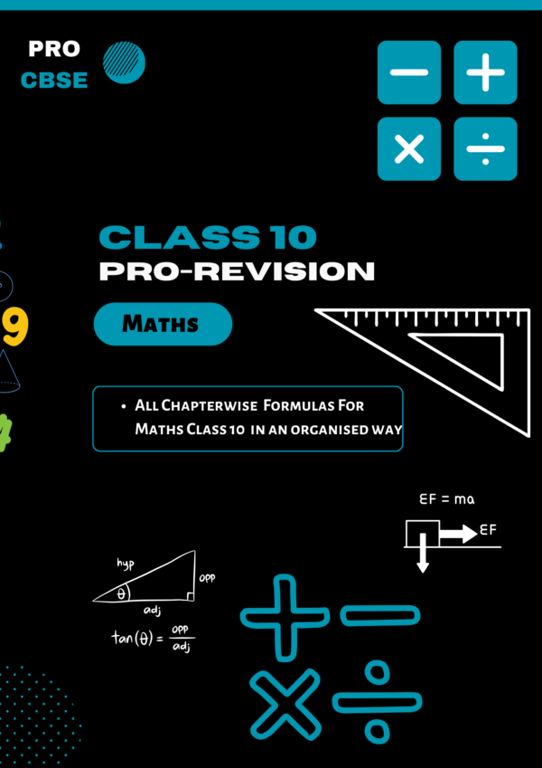 PROCBSE FORMULA SHEET MATHS